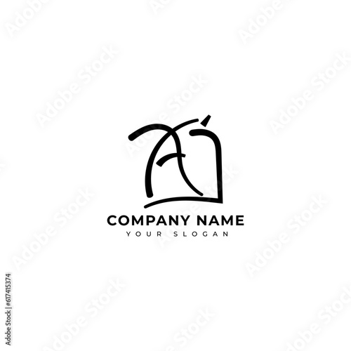 Aj Initial signature logo vector design