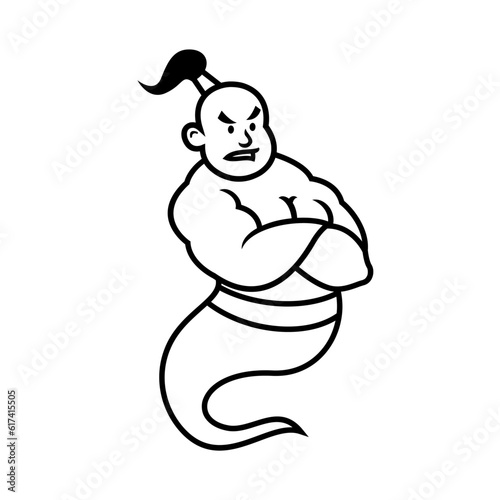 Genie mascot logo icon design illustration