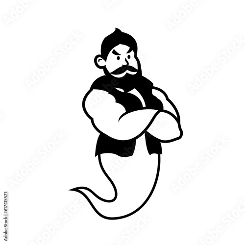Genie mascot logo icon design illustration