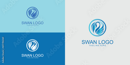 Abstract swan logo design with unique concept| premium vector photo