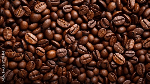 Roasted coffee beans background  Generative Ai