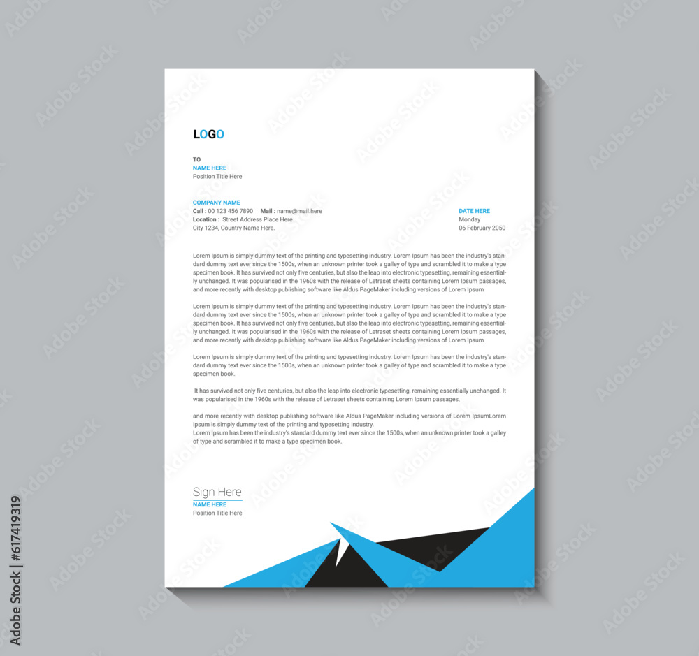 letterhead flyer corporate official minimal creative