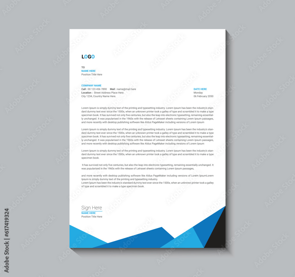 Free vector creative modern letterhead template Free vector creative modern letterhead template