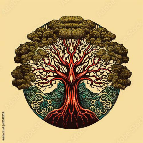 illustration of a simetrical tree photo