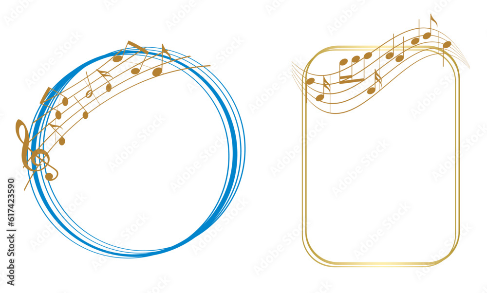 music frames with musical notes - vector decorative elements