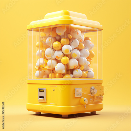 Gumball machine. Generative AI. photo