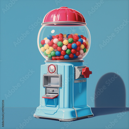 Gumball machine. Generative AI. photo