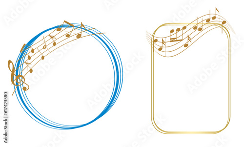 Obraz na płótnie music frames with musical notes - vector decorative elements w salonie