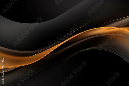 Abstract background with gold wave. Generative AI