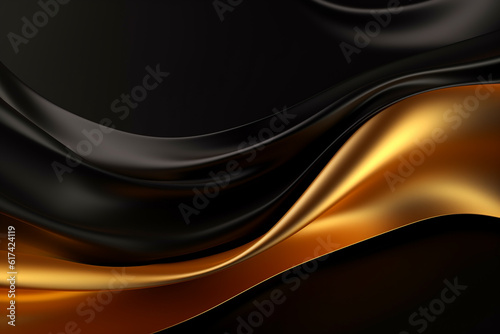 Abstract background with gold wave. Generative AI