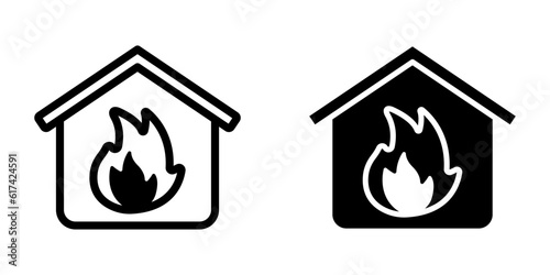 House on fire icon. sign for mobile concept and web design. vector illustration