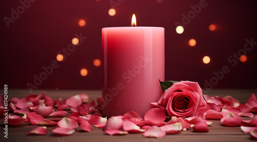 candles and roses generativa IA