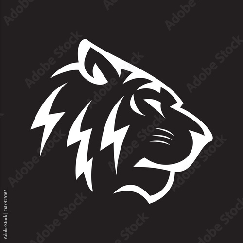 tiger head vector illustration on black background