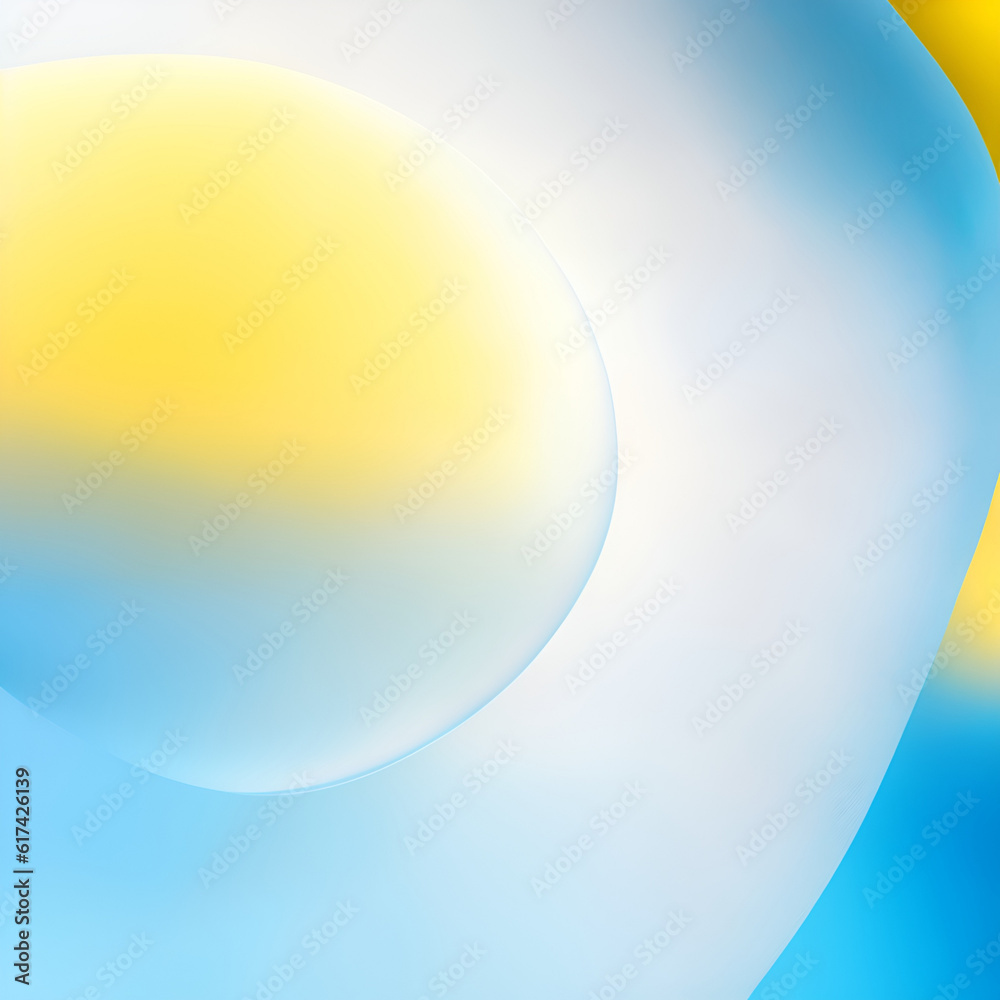 abstract background - Light Yellow and Light Blue Circles Background - Light Colors and White - Generative AI