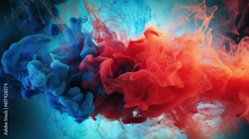 blue and red fire smoke wave design background