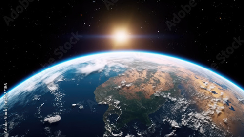 earth in space created with Generative AI Technology © basketman23