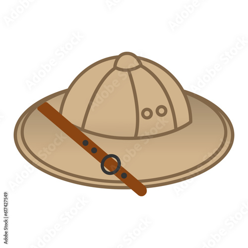 Camping hat. Vector Illustration African Safari Hat for Hiking