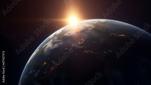 earth and sun made by midjeorney