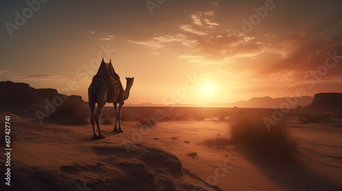 sunset in the desert made by midjeorney