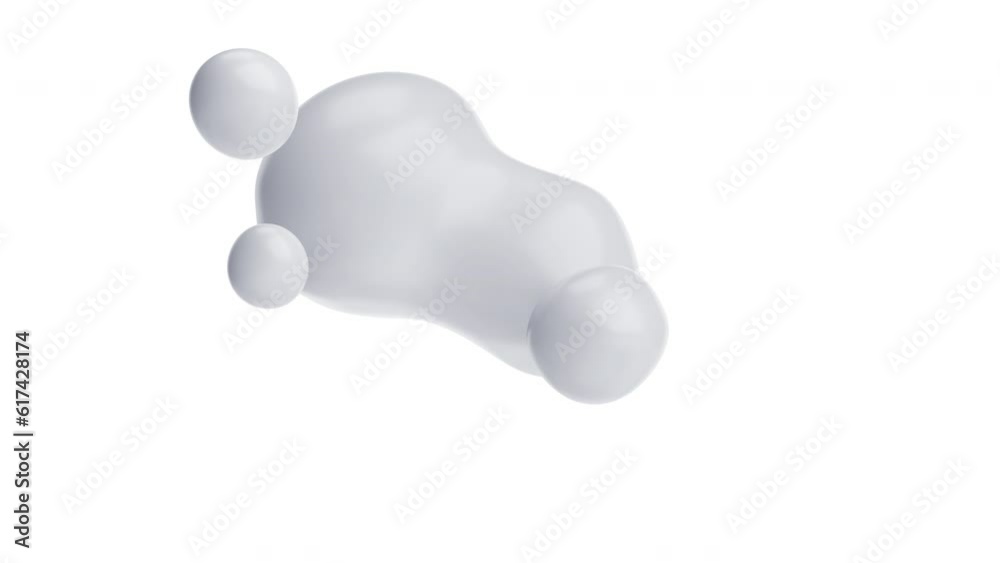 Abstract 3d animation of white flying blobs, 4k seamless looped video Abstract 3d animation of white flying blobs, 4k seamless looped video