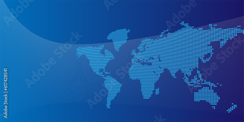 HUD Curve line and world map futuristic background vector for technology and finance concept and education for future