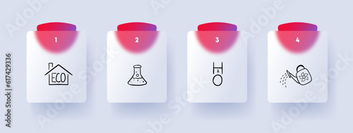 Sustainable and environmentally friendly materials, such as recycled paper, bamboo, organic cotton, hemp, cork, biodegradable plastics, and natural wood. Vector line icon for Business