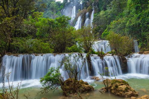 Thi-Lo-Su waterfall  No.1 in Thailand and No.6 in Asia  Tak  province  ThaiLand.