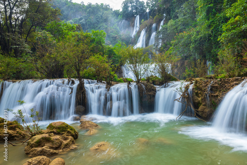 Thi-Lo-Su waterfall, No.1 in Thailand and No.6 in Asia, Tak province, ThaiLand.