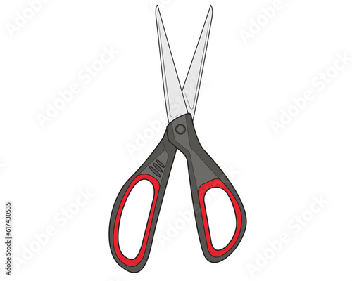 Scissors in isolate on a white background. Vector illustration.