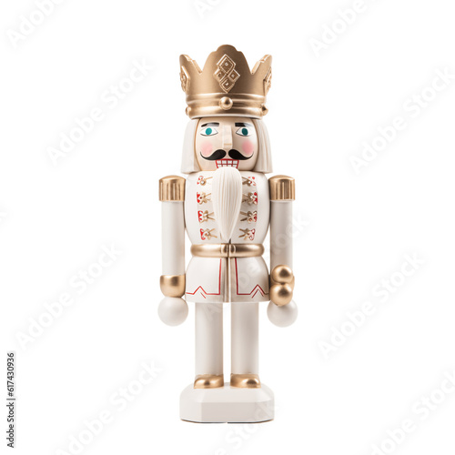 Wooden Christmas nutcracker isolated on transparent background  photo
