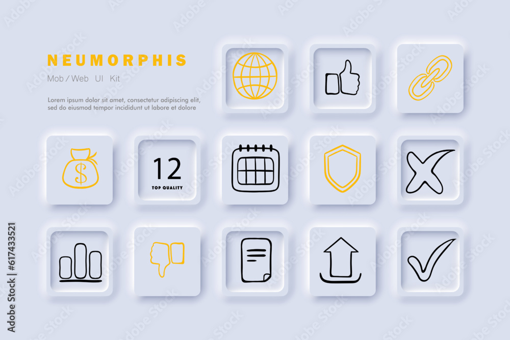 Web Page Icon. Digital presence, online platform, website design, user interface, information display. Neomorphism. Vector line icon Web Page Icon. Digital presence, online platform, website design, user interface, information display. Neomorphism. Vector line icon