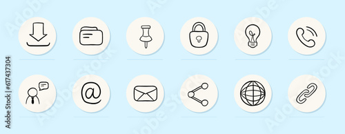 Illustration representing email communication, showcasing a computer or smartphone screen displaying an email interface with messages. Vector line icon for Business