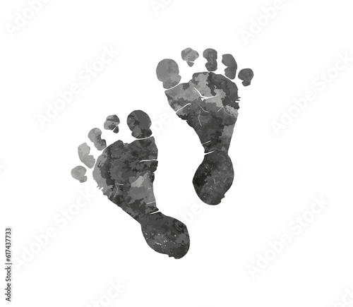 Baby footprint on white