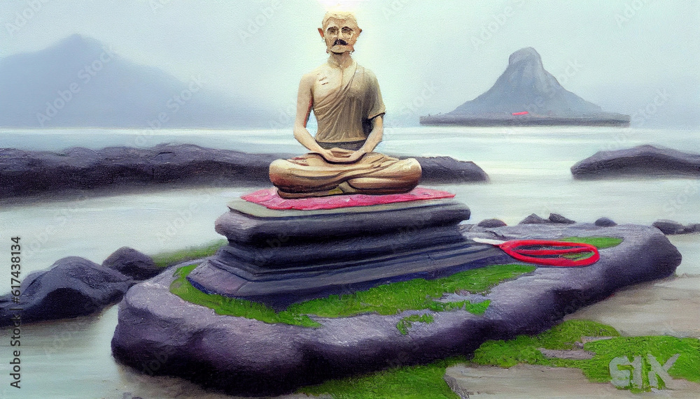 Generative AI buddha in meditation Generative AI buddha in meditation