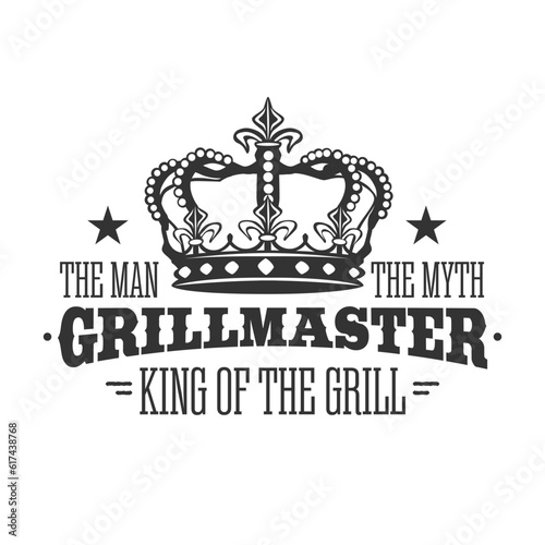Grill Master Illustration Clip Art Design Shape. King of the Grill Silhouette Icon Vector.