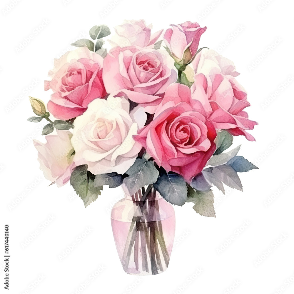 Cute wedding bouquet. Illustration AI Generative. Cute wedding bouquet. Illustration AI Generative.
