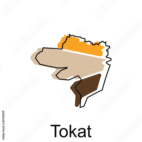 Map of Tokat Province of Turkey, illustration vector Design Template, suitable for your company, geometric logo design element photo