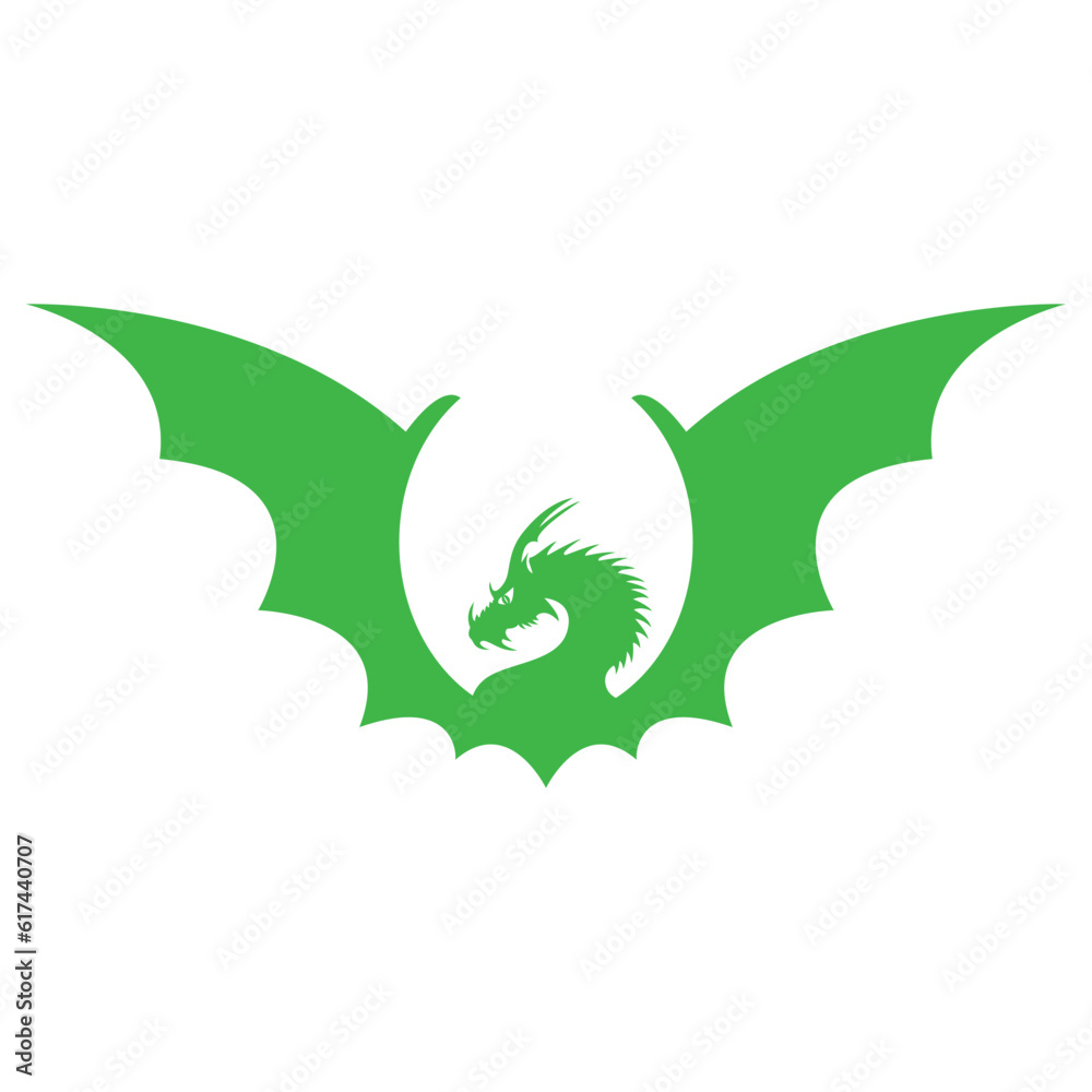 Green Wood Dragon. Vector silhouette on a white background.
Green Wood Dragon. Vector silhouette on a white background.