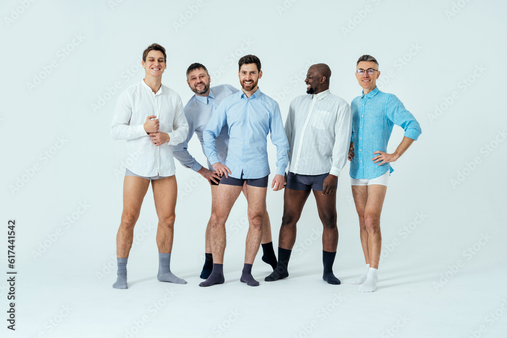 multiethnic men posing for a male edition body positive beauty set ...