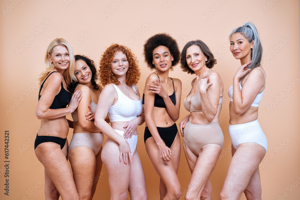 Beauty image of a group of women with different age, skin and body Beauty image of a group of women with different age, skin and body