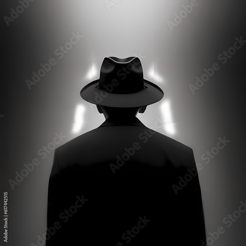 silhouette of a person in a hat