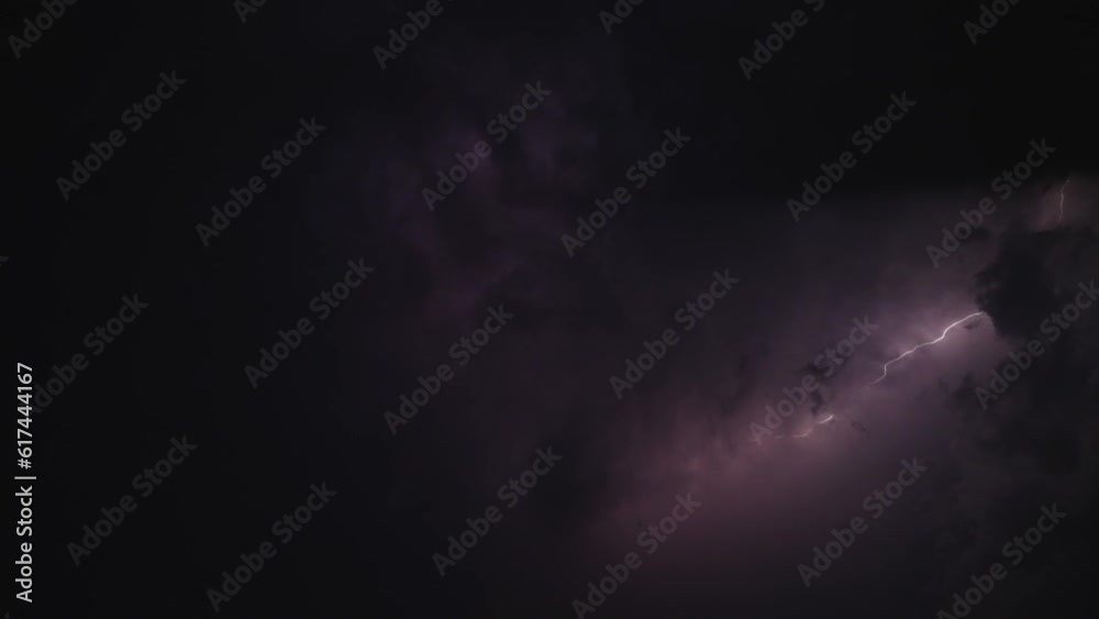 Lightning Illuminates The Night Sky During A Severe Storm In Tornado ...