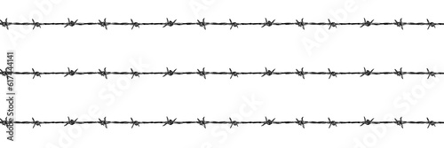 Konstfotografi Hand drawn barb wire (black pencil) - tileabe/seamless pattern