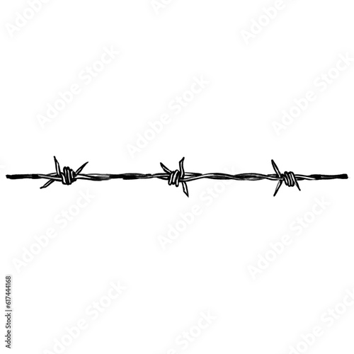 Hand drawn barb wire (black pencil) © Peer