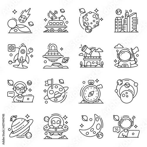 Pack of Astronomy Linear Icons

 photo