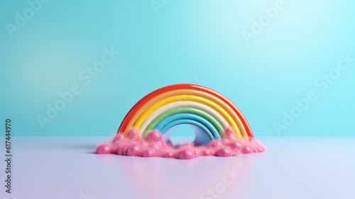 rainbow and clouds minimal rendering background