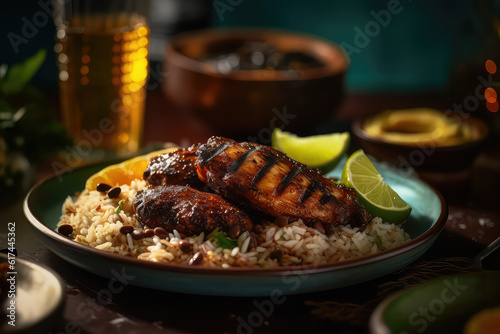  Gorgeous photo of Jerk chicken, Rice and beans, plantains