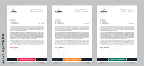 Modern corporate letterhead design. Print ready company letterhead template. vector design.