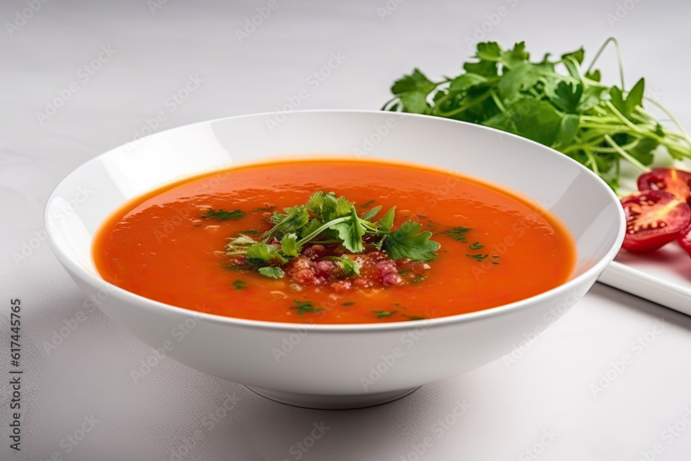 Summer Spanish Soup - Gazpacho with Rocket Salad