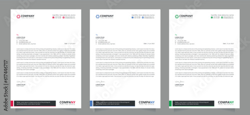 Modern corporate business vector letterhead template. Print ready design.